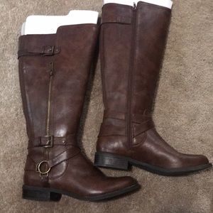 “G” by Guess, dark brown riding boots, size 9.5